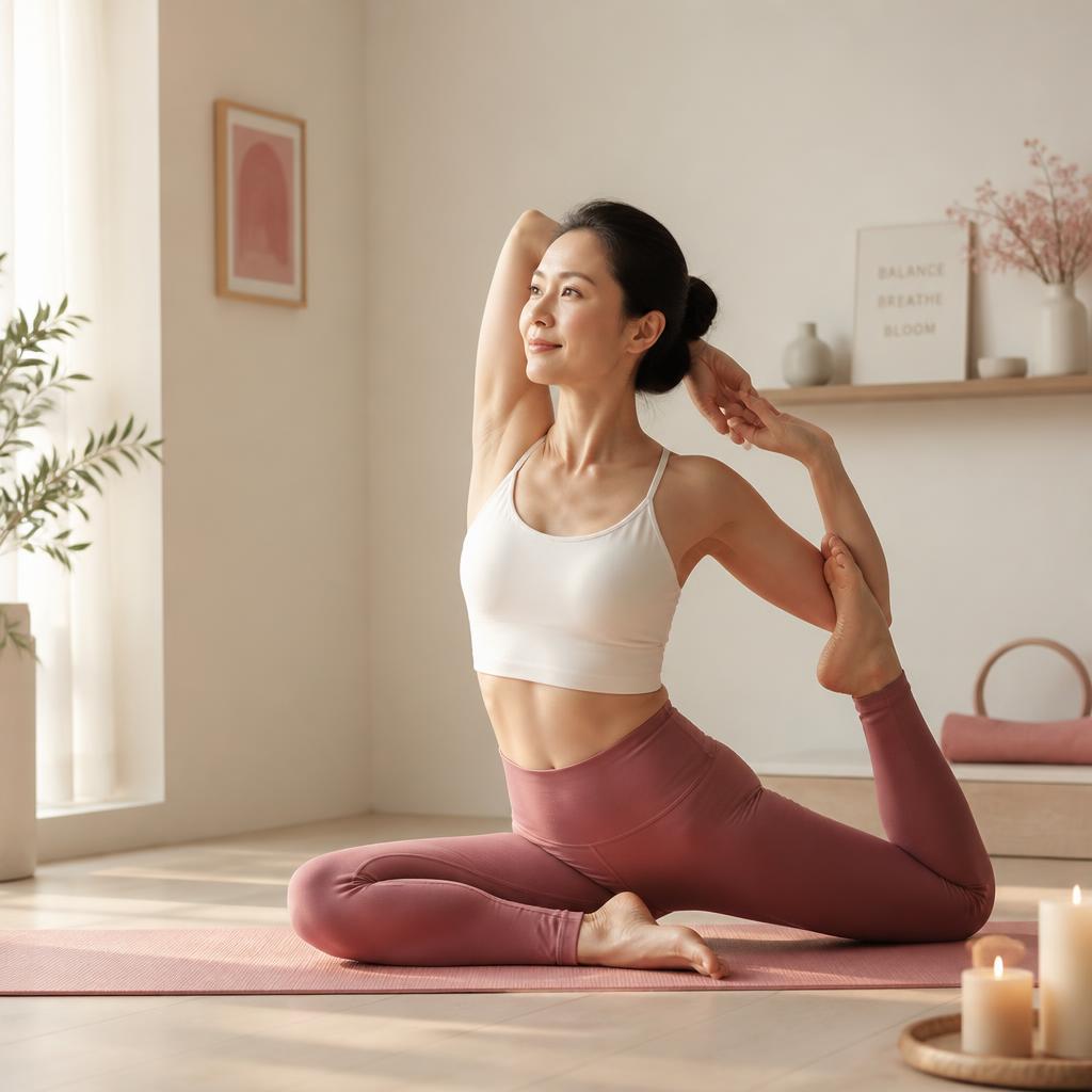 Phụ nữ tập vận động nhẹ tại nhà